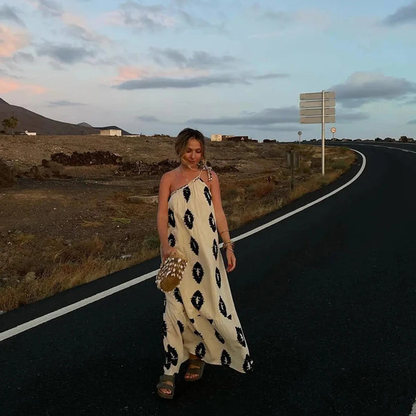 Vestido Nalu Midi Um Ombro Só